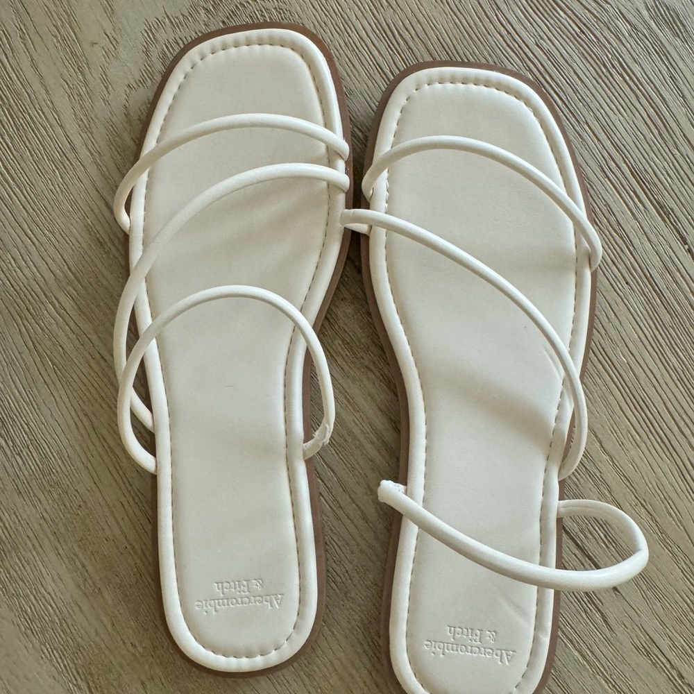 Abercrombie & Fitch White Strappy Sandals